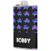 Decoratieve blauwe schildpadden heupfles (Links)