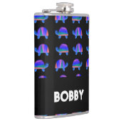 Decoratieve blauwe schildpadden heupfles (Rechts)