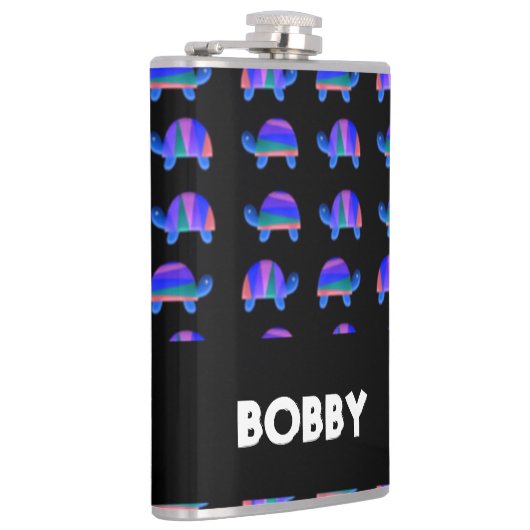 Decoratieve blauwe schildpadden heupfles (Rechts)