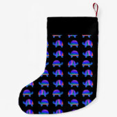 Decoratieve blauwe schildpadden kleine kerstsok (Achterkant)