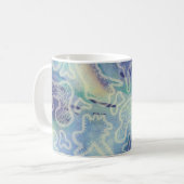 Decoratieve blauwe toon Abstracte klassieke Mok (Voorkant links)