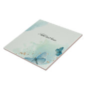 Decoratieve Blauwe Vlinders sjabloon Tegeltje (Zijkant)