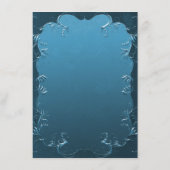 Decoratieve Blauwgroen bruiloft details Informatiekaartje (Achterkant)