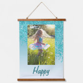 Decoratieve Blauwgroen Glitter 2 foto's 18e verjaa Hangend Wandkleed (Voorkant)