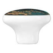 Decoratieve Blauwgroen gouden marmeren bol Keramische Knop (Zijkant)