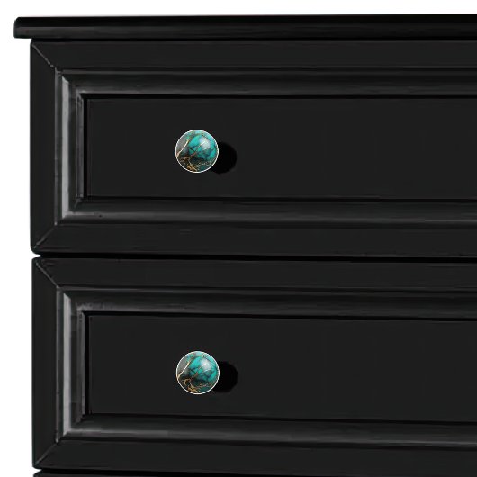 Decoratieve Blauwgroen gouden marmeren bol Keramische Knop