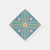 Decoratieve bloem teals en roze servet (Hoek)