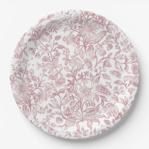 Decoratieve bloemen 19 papieren bordje
