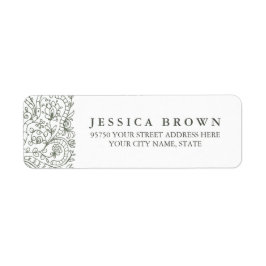 Decoratieve bloemen aangepaste retour adres label