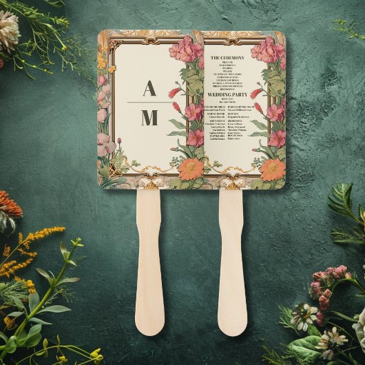 Decoratieve Bloemen Art Nouveau bruiloft Handwaaier