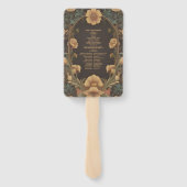 Decoratieve Bloemen Art Nouveau bruiloft Handwaaier (Achterkant)