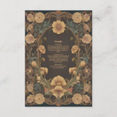 Decoratieve Bloemen Art Nouveau bruiloft Informatiekaartje (Voorkant)