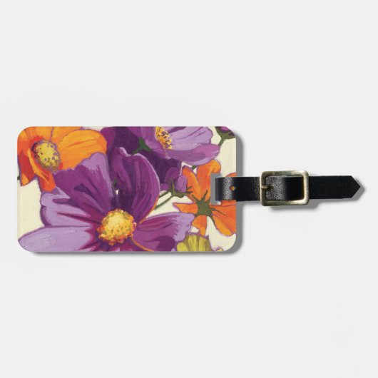 Decoratieve bloemen bagagelabel (Voorkant horizontaal)