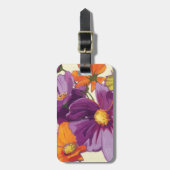 Decoratieve bloemen bagagelabel (Voorkant verticaal)