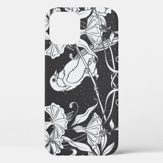 Decoratieve Bloemen Bird Nouveau Poster Case-Mate iPhone Case (Achterkant)