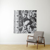 Decoratieve Bloemen Bird Nouveau Poster Wandkleed (In Situ (horizontaal))