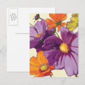 Decoratieve bloemen briefkaart (Voorkant / Achterkant)