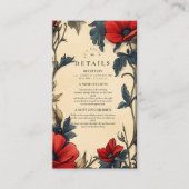 Decoratieve bloemen bruiloft Art Nouveau Informatiekaartje (Voorkant)