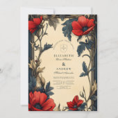 Decoratieve bloemen bruiloft Art Nouveau Kaart (Voorkant)