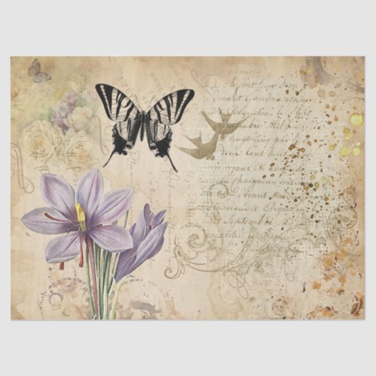 Decoratieve bloemen Butterflies Ephemera ontkoppel Tissuepapier (Voorkant)