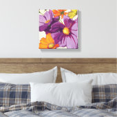 Decoratieve bloemen canvas afdruk (Insitu (Slaapkamer))