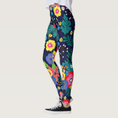 Decoratieve bloemen en bladeren patroon-48675 leggings (Links)