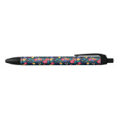Decoratieve bloemen en bladeren patroon-48675 zwarte inkt pen (Bovenkant)