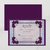 Decoratieve bloemen en hart op zaterdag RSVP (Voorkant / Achterkant)