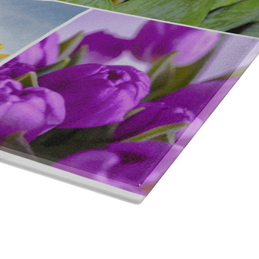 Decoratieve Bloemen Glas Snijplank (Hoek)