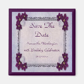 Decoratieve bloemen & harten verjaardag opslaan de magneet (Voorkant)