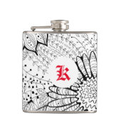 Decoratieve bloemen heupfles (Voorkant)