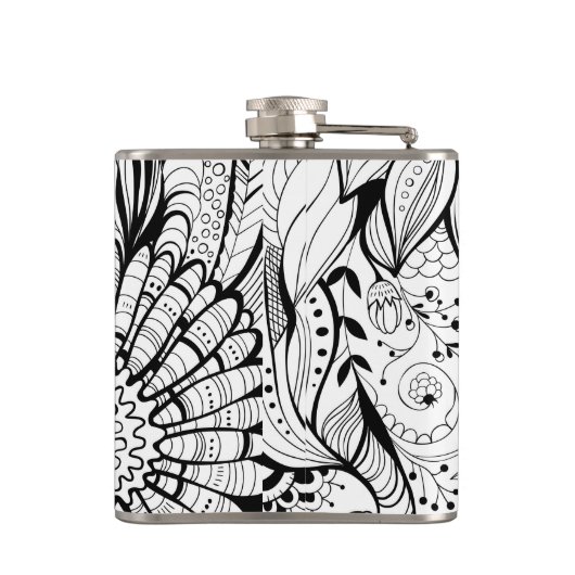 Decoratieve bloemen heupfles (Achterkant)