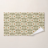 Decoratieve bloemen in wit en beige bad handdoek (Handdoek)