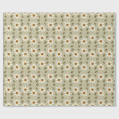 Decoratieve bloemen in wit en beige cadeaupapier (Vlak)