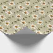 Decoratieve bloemen in wit en beige cadeaupapier (Hoek)