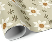 Decoratieve bloemen in wit en beige cadeaupapier (Rol Hoek)