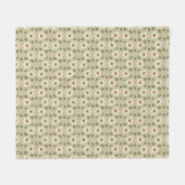 Decoratieve bloemen in wit en beige fleece deken (Voorkant (Horizontaal))