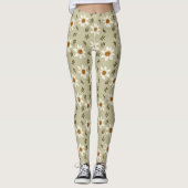 Decoratieve bloemen in wit en beige leggings (Voorkant)