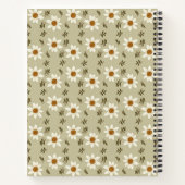 Decoratieve bloemen in wit en beige notitieboek (Achterkant)