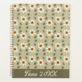 Decoratieve bloemen in wit en beige planner (Voorkant)