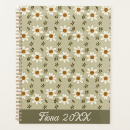 Decoratieve bloemen in wit en beige planner