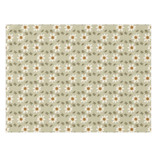 Decoratieve bloemen in wit en beige tafelkleed (Voorkant (Horizontaal))