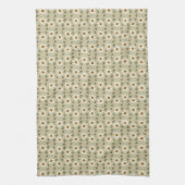 Decoratieve bloemen in wit en beige theedoek (Verticaal)