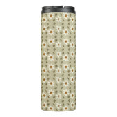 Decoratieve bloemen in wit en beige thermosbeker (Achterkant)