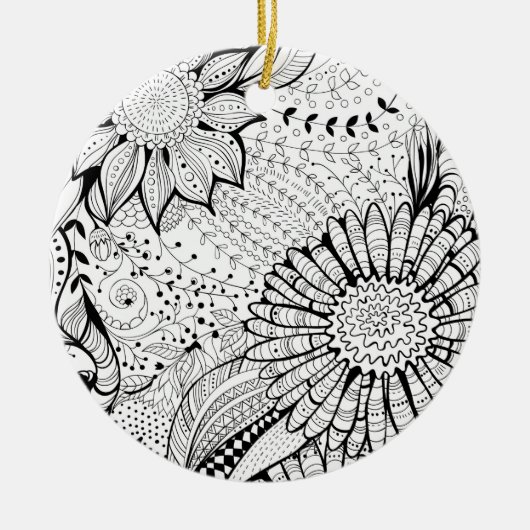 Decoratieve bloemen keramisch ornament (Voorkant)