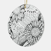 Decoratieve bloemen keramisch ornament (Links)