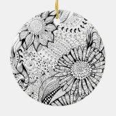 Decoratieve bloemen keramisch ornament (Achterkant)