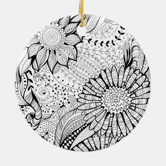 Decoratieve bloemen keramisch ornament (Achterkant)