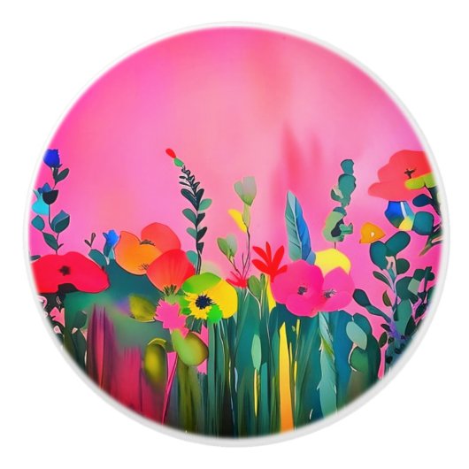 Decoratieve bloemen keramische knoppen (Voorkant)