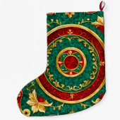 Decoratieve Bloemen Kerst Vakantie Kous Grote Kerstsok (Achterkant)